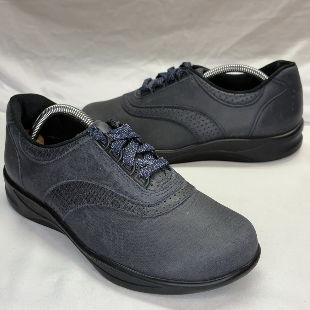 SAS Walk‎ Easy Casual Comfort Shoes Womens Size 7 M Blue Leather Sneakers USA